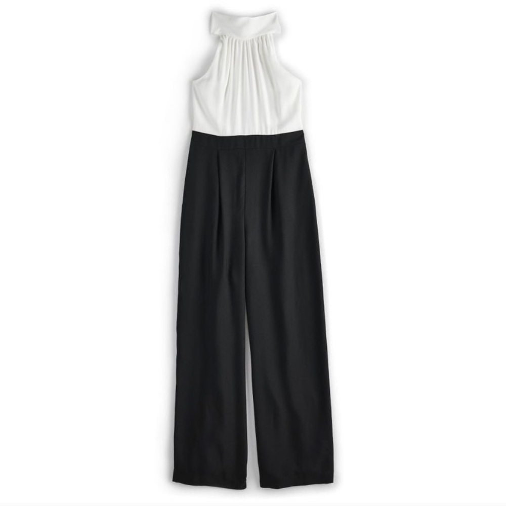 Jason Wu white and black high neck jumpsuit EUC